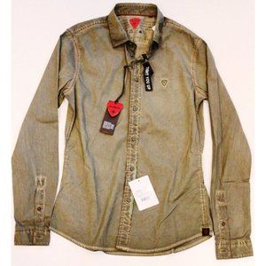 STRELLSON Dress Shirt SLIM FIT Army  Green OLIVE Sportswear LENNOX K1 S $158